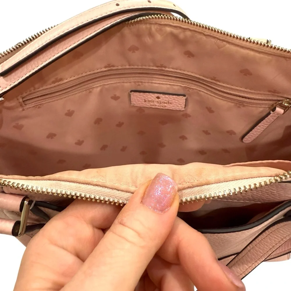 Kate Spade Monica Satchel Brick Pink Pebbled Leather Shoulder Bag